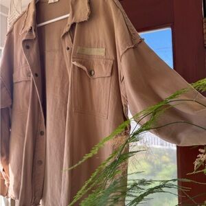 Stylish Tan Button-Up Jacket